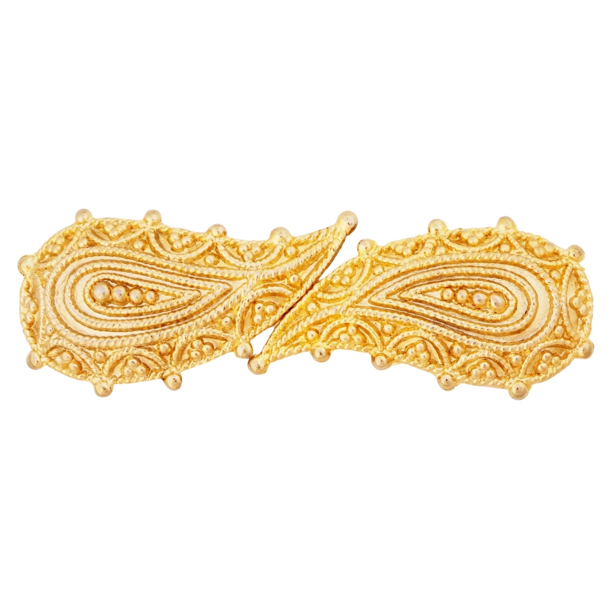 Mimi Di N Vintage 80s Paisley Gold Tone Belt Buckles Set Mimi D N Gold Tone Paisley Belt Buckle - 1984 Hallmarked  main image 3